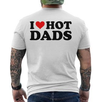 I Love Hot Dads Red Heart I Heart Hot Dads Men's Back Print T-shirt | Mazezy