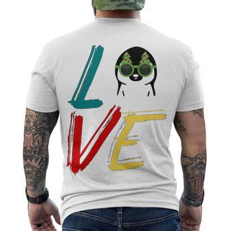 Love The Xmas Penguin Men's Crewneck Short Sleeve Back Print T-shirt | Favorety