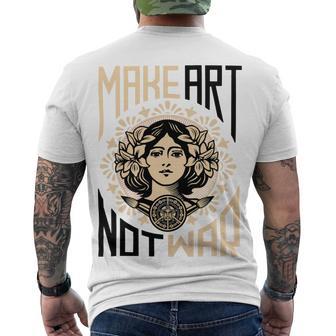 Make Art Not War Symbol Men's Crewneck Short Sleeve Back Print T-shirt | Favorety