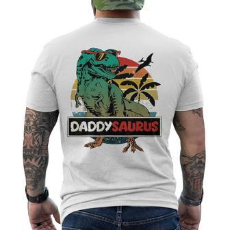 Mens Matching Family Daddysaurusrex Fathers Day Dad Men's Back Print T-shirt | Mazezy