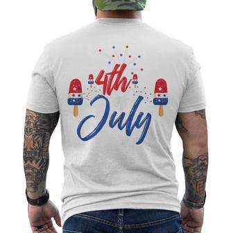 Memorial Day 4Th Of July Holiday Patriotic Ice Cream V2 Men's Crewneck Short Sleeve Back Print T-shirt | Favorety AU