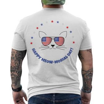 Memorial Day Cat Meowmorial Day V2 Men's Crewneck Short Sleeve Back Print T-shirt | Favorety UK