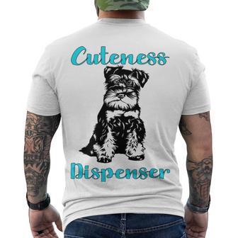 Miniature Schnauzer At Home Cuteness Dispenser Multi Tasking Dog Men's Crewneck Short Sleeve Back Print T-shirt | Favorety DE