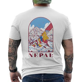 Nepal Himalayan Mountain Prayer Flags Men's Back Print T-shirt | Mazezy