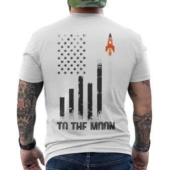 Official To The Moon Distressed Us Flag Stock Market Amc Gme Investor Cryptocurrency Investor Funny Men's Crewneck Short Sleeve Back Print T-shirt | Favorety