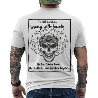 Official Wrong Society Drink From The Skull Of Your Enemies Men's Crewneck Short Sleeve Back Print T-shirt | Favorety DE