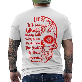 Official Wrong Society Drink From The Skull Of Your Enemies V3 Men's Crewneck Short Sleeve Back Print T-shirt | Favorety DE