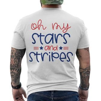 Oh My Stars And Stripes Fourth Of July For Women Kids V2 Men's T-shirt Back Print - Seseable