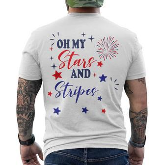 Oh My Stars And Stripes July 4Th Patriotic Fireworks Men's T-shirt Back Print - Seseable