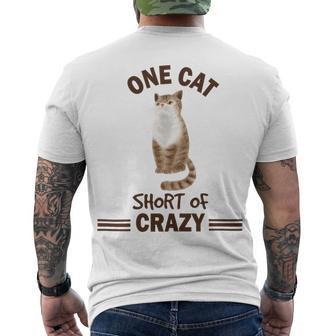 One Cat Short Of Crazy Men's Crewneck Short Sleeve Back Print T-shirt | Favorety DE