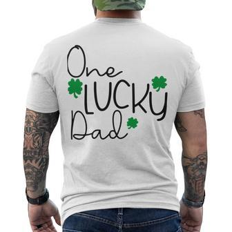 One Lucky Dad Funny St Patrick Day Men's Crewneck Short Sleeve Back Print T-shirt | Favorety