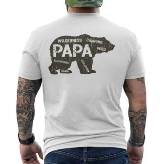 Mens Papa Camping Bear Top Camper Grandpa For Men Men's Back Print T-shirt | Mazezy