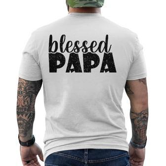 Mens Papa Grandpa Proud New Dad Blessed Papa Fathers Day Men's Back Print T-shirt | Mazezy