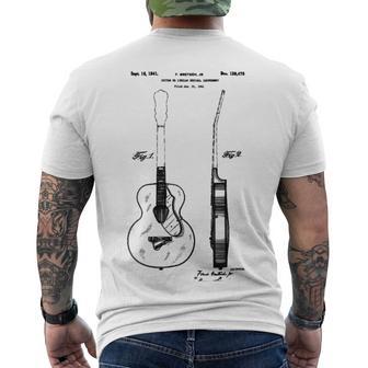 Patent Drawing Old Acoustic Guitar Men's Crewneck Short Sleeve Back Print T-shirt | Favorety CA