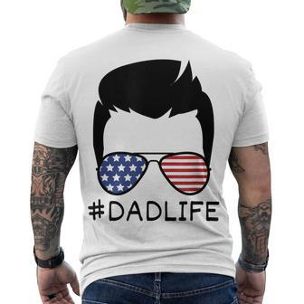 Mens Patriotic Dad 4Th Of July Usa American Flag Sunglasses 2021 Men's T-shirt Back Print - Seseable