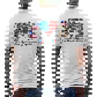 Peace Love America Vintage 4Th Of July Western America Flag Men's T-shirt Back Print - Seseable