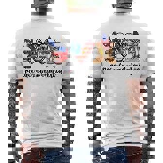 Peace Love America Vintage 4Th Of July Western America Flag V2 Men's T-shirt Back Print - Seseable