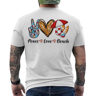 Peace Love Beach Summer Vacation 184 Shirt Men's Crewneck Short Sleeve Back Print T-shirt | Favorety DE