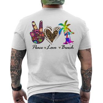 Peace Love Beach Summer Vacation Beach 185 Shirt Men's Crewneck Short Sleeve Back Print T-shirt | Favorety UK