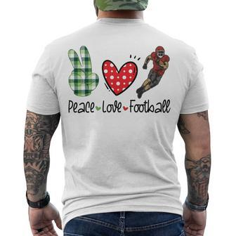 Peace Love Football Men's Crewneck Short Sleeve Back Print T-shirt - Monsterry