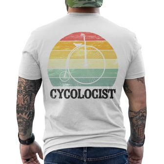 Penny Farthing Cycologist Funny Vintage Biking Cyclogist Cyclist Cycling Road Bike Mtb Men's Crewneck Short Sleeve Back Print T-shirt | Favorety