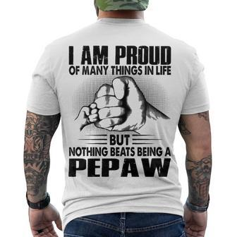 Pepaw Grandpa Nothing Beats Being A Pepaw Men's T-Shirt Back Print - Seseable