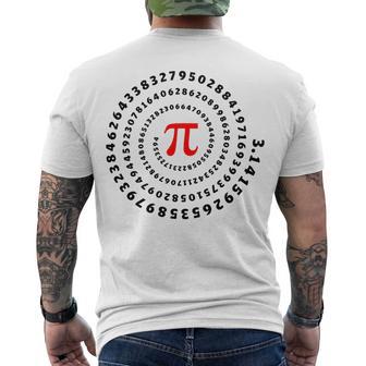 Pi Π Spiral Science Mathematics Math Irrational Number Sequence Men's Crewneck Short Sleeve Back Print T-shirt | Favorety UK