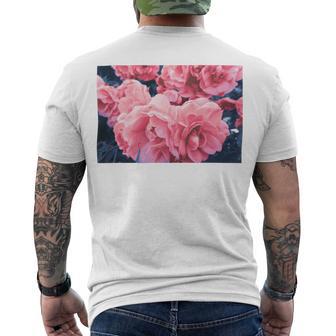 Pink Roses In Garden Men's Crewneck Short Sleeve Back Print T-shirt | Favorety DE