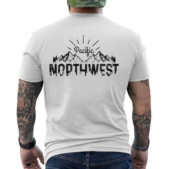 Pnw Pacific Northwest Vintage Oregon Washington Men's Back Print T-shirt | Mazezy