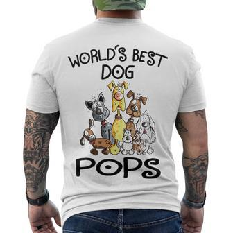 Pops Grandpa Worlds Best Dog Pops Men's T-Shirt Back Print - Seseable