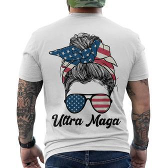 Pro Trump Ultra Mega Messy Bun Men's T-shirt Back Print - Seseable