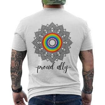 Proud Ally Lgbtqia Gay Pride Month Celebration Raglan Baseball Tee Men's Back Print T-shirt | Mazezy