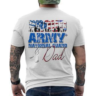 Proud Army National Guard Dad Usa Flag Fathers Day Men's Back Print T-shirt | Mazezy