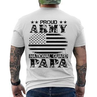 Proud Army National Guard Papa US Military Men's Back Print T-shirt | Mazezy