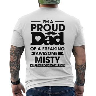 Im A Proud Dad Of A Freaking Awesome Misty Personalized Custom Men's Back Print T-shirt | Mazezy