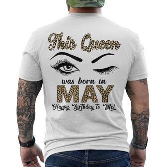 Queen Was Born In May Happy Birthday To Me Taurus Gemini Men's T-shirt Back Print - Seseable