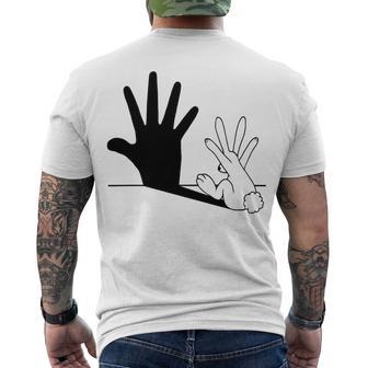 Rabbit Hand Shadow Men's Crewneck Short Sleeve Back Print T-shirt | Favorety DE