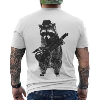 Raccoon Wielding Ukulele Men's Crewneck Short Sleeve Back Print T-shirt | Favorety UK