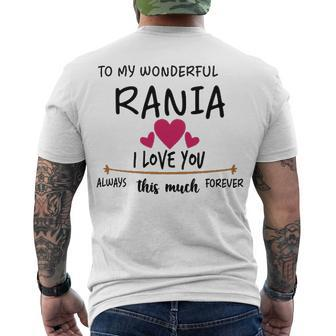 Rania Name To My Wonderful Rania Men's T-Shirt Back Print - Seseable