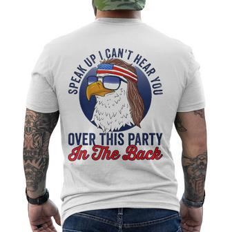Redneck 4Th Of July American Flag Usa Eagle Mullet Men's Back Print T-shirt | Mazezy