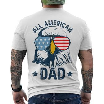 Retro All American Dad 4Th Of July Daddy Eagle Usa Men's T-shirt Back Print - Seseable