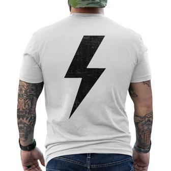 Retro Distressed Bolt Lightning Black Power Symbol Men's Back Print T-shirt | Mazezy
