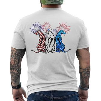 Rhodesian Ridgeback Dog 4Th Of July Patriotic Animal Tees Men's Back Print T-shirt | Mazezy