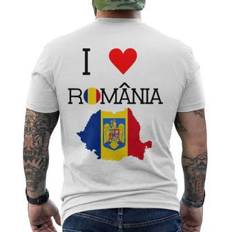 Romanian - I Love Romania Men's Back Print T-shirt | Mazezy