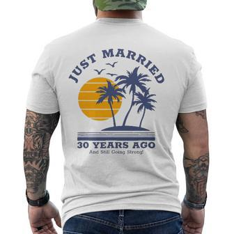 Romantic Matching Couples - 30Th Wedding Anniversary Men's Back Print T-shirt | Mazezy