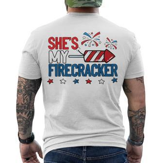 Shes My Firecracker 4Th July Matching Couples His And Hers Men's T-shirt Back Print - Seseable