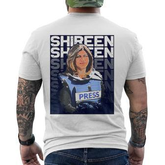 Shireen Abu Akleh Press Journalist Men's Back Print T-shirt | Mazezy