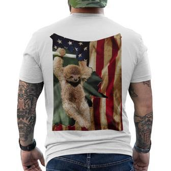 Sloth Usa Flag Tear Men's Crewneck Short Sleeve Back Print T-shirt - Monsterry