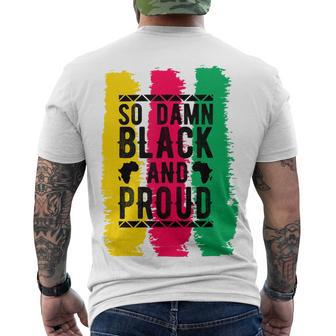 So Damn Black And Proud Black History Month Men's Crewneck Short Sleeve Back Print T-shirt | Favorety UK