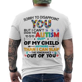 Sorry To Disappoint You But I Cant Spank The Autism Men's Crewneck Short Sleeve Back Print T-shirt | Favorety UK